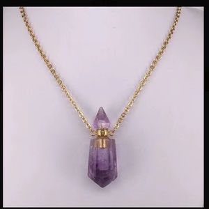 Amythyst vial essential oil perfume necklace